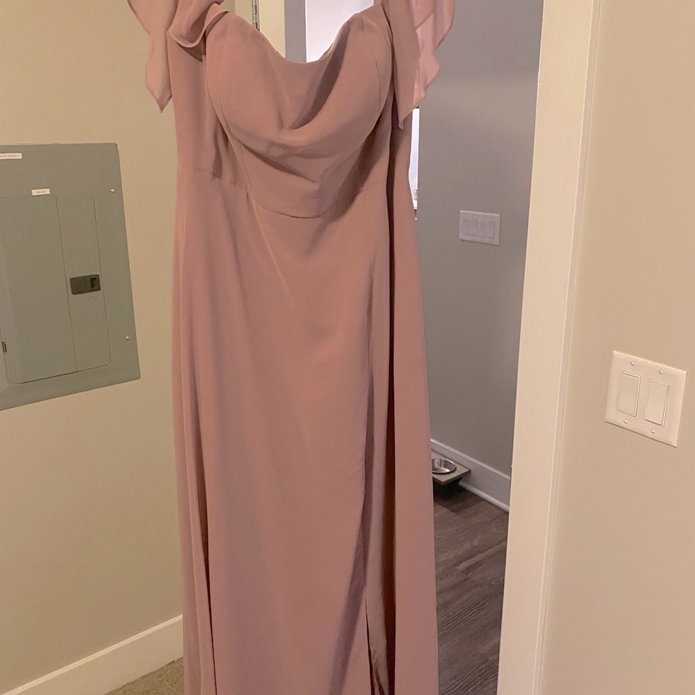 Azazie bridesmaid dress- size 16, floor length. Color is vintage mauve